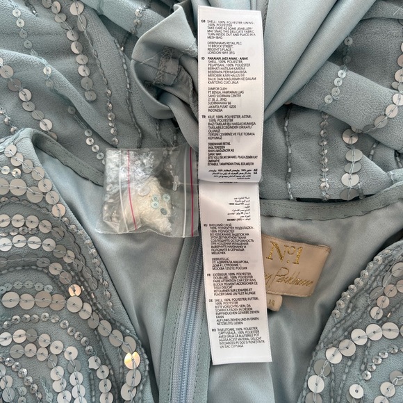 JENNY PACKHAM NO. 1. BLUE SEQUIN GOWN SIZE US 10 / UK 14 - Picture 16 of 17